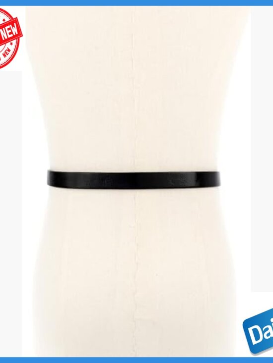 1 Inch Leather Belt with Pave Logo, Adjustable Fit, X-Small Size main image 5